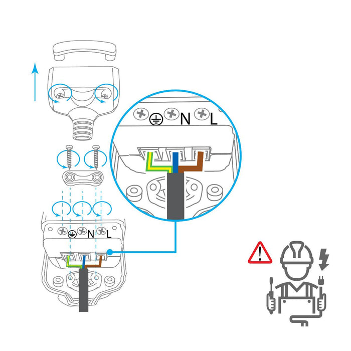 WHITE SWITCH 5X2P+E WITHOUT CABLE COMMEL