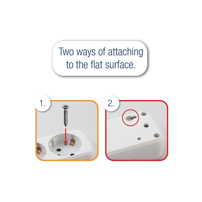 SWITCH WITH BUTTON WHITE 5X2P+E COMMEL