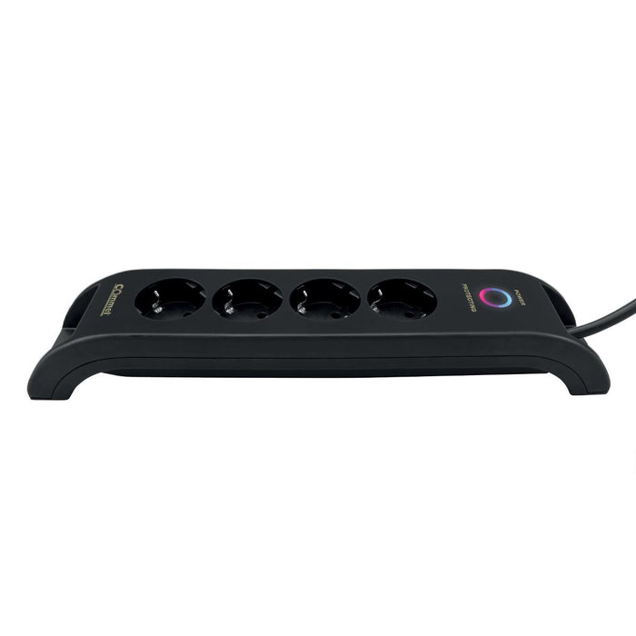 SWITCH 4X2P+E 2XUSBА 2M BLACKCOMMEL