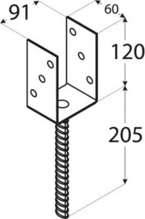BEAM BASE PS90U 90X325 ZINC