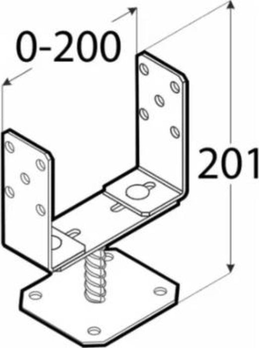 ADJUSTABLE BASE PSRT 60-200/M24 ZINC