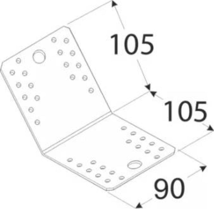 PLATE 135 DEGREES KLR5 105X105X90 ZINC