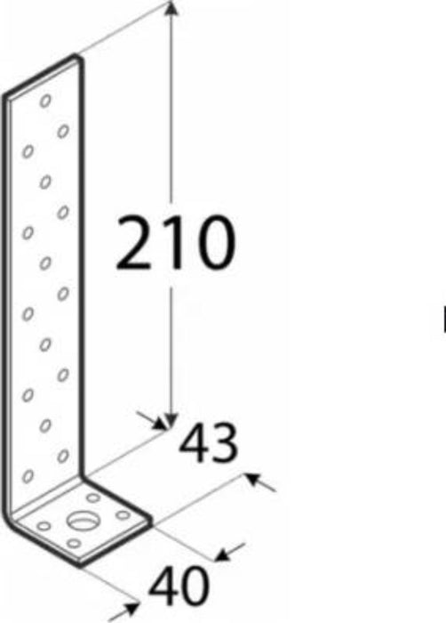 PLATE KK11 210X43X40 ZINC