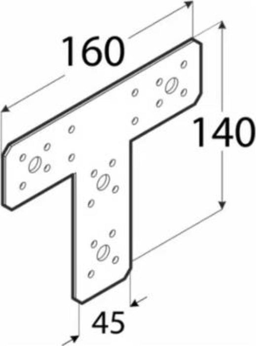 T-SHAPED PLATE KT160 160X140X45 ZINC