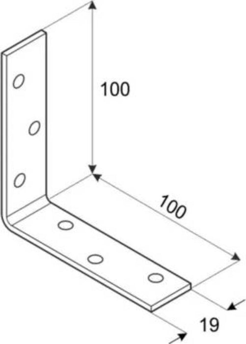 CORNER PLATE NARROW KW100 100X100X19