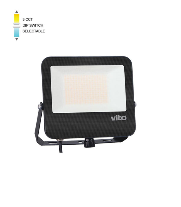 LED FLOODLIGHT DANUBE100W 3CCT IP66 BLACK