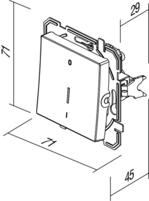 TWO-POLE SWITCH 16A BLACK LOGIQ TEM