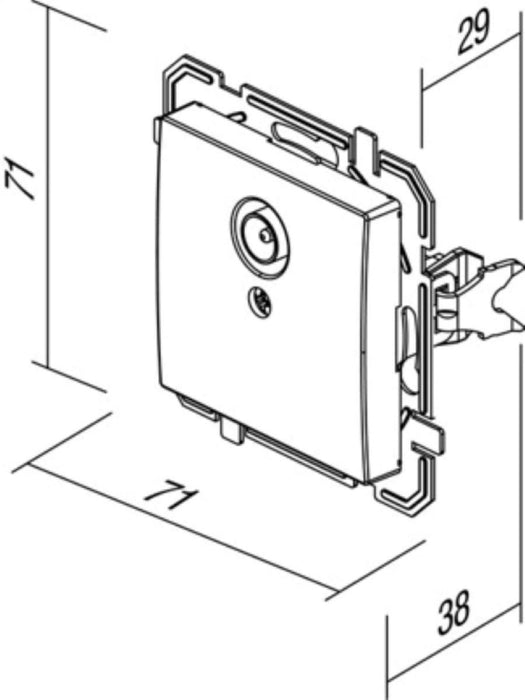 SOCKET TV END 0DB ANTHRACITE LOGIQ TEM