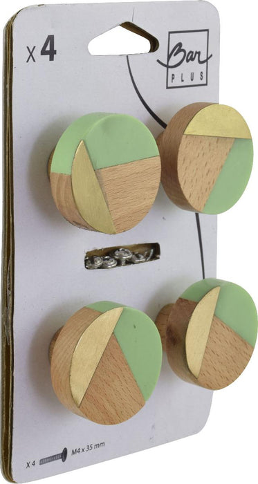 FURNITURE HANDLE 36X20MM GREEN/YELLOW 4PCS