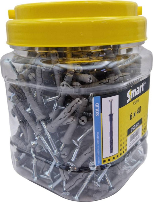 NAIL DOWEL WITH HIDDEN COLLAR 6X40 250PCS