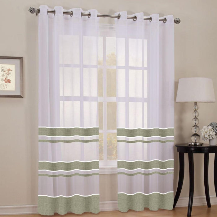 TRANSPARENT CURTAIN BORDER GREEN 300CM