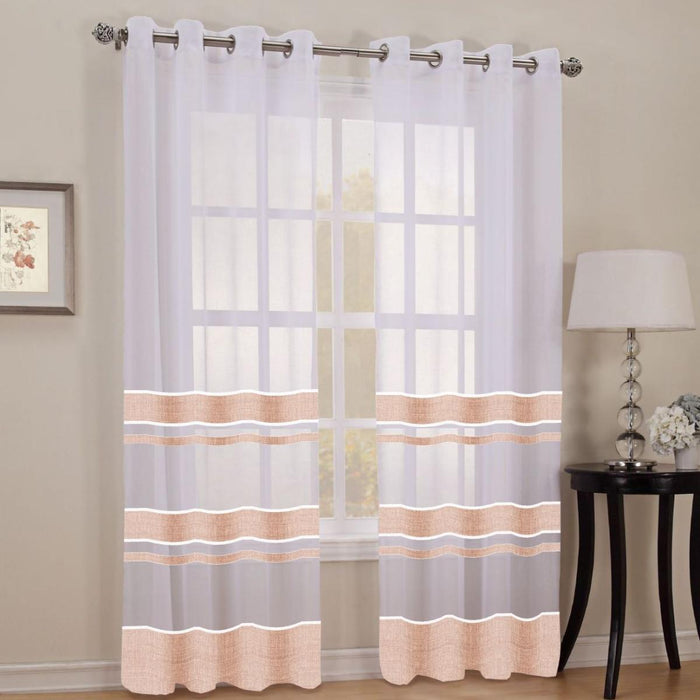 CURTAIN TRANSPARENT BORDER BEIGE 300CM