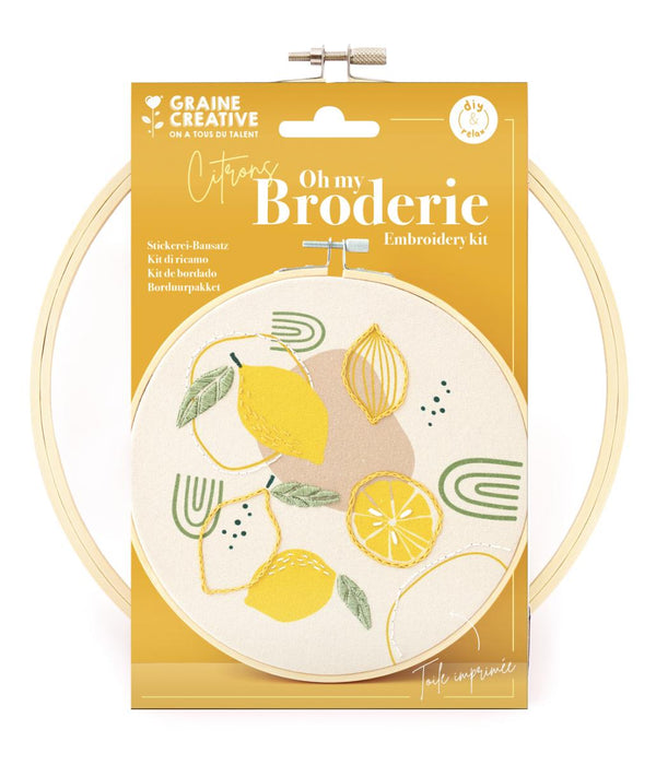 EMBROIDERY KIT D20CM LEMONS