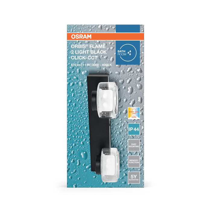 LED LAMP ORBIS FLAME 2X5.5W CLICK CCT IP44 BLACK LEDVANCE