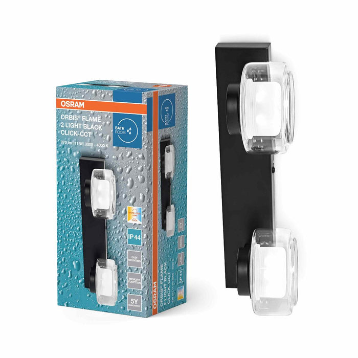 LED LAMP ORBIS FLAME 2X5.5W CLICK CCT IP44 BLACK LEDVANCE