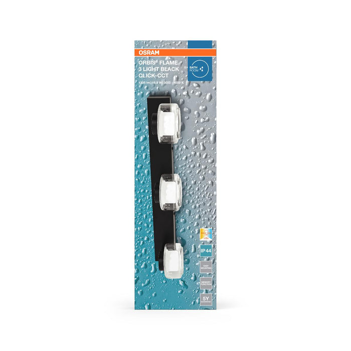 LED FLUID FOR BATHROOM 3X5.5W IP44 BLACK CCT OSRAM CLICK