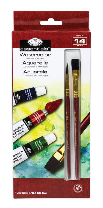 WATERCOLOR SET 12PCS WITH 2 BRUSHES