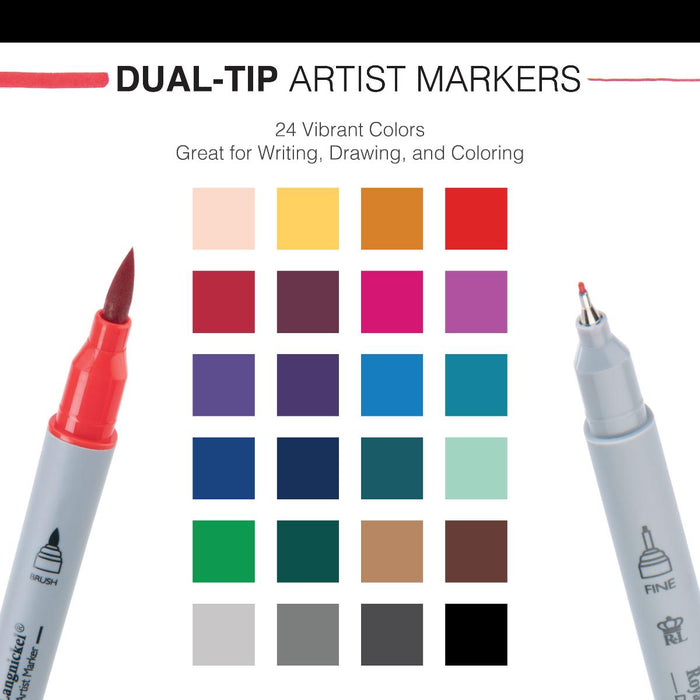 ARTIST MARKERS 24PCS DUAL TIP
