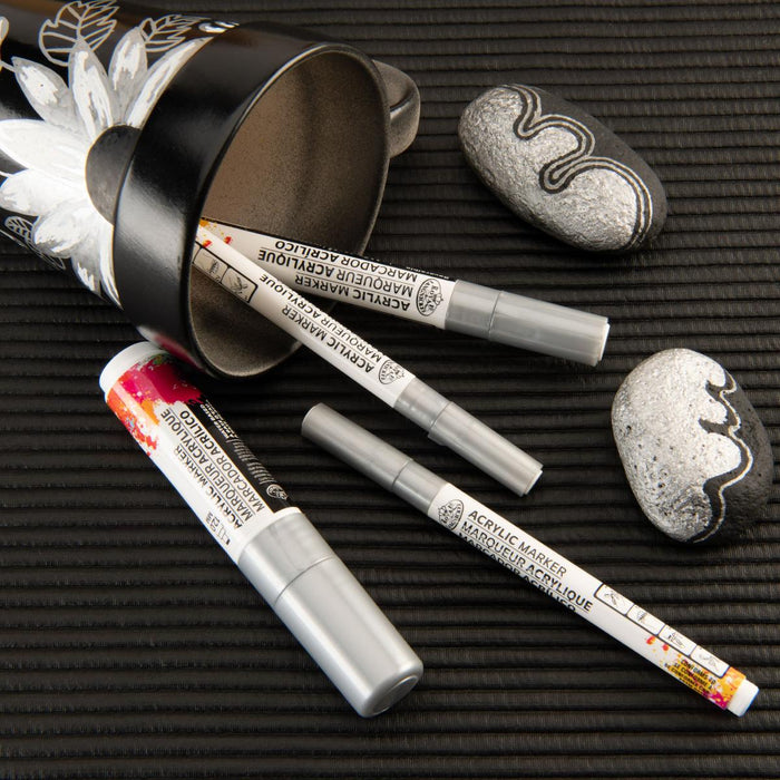 ARTIST ACRYLIC PAINT MARKERS 4PCS. SILVER
