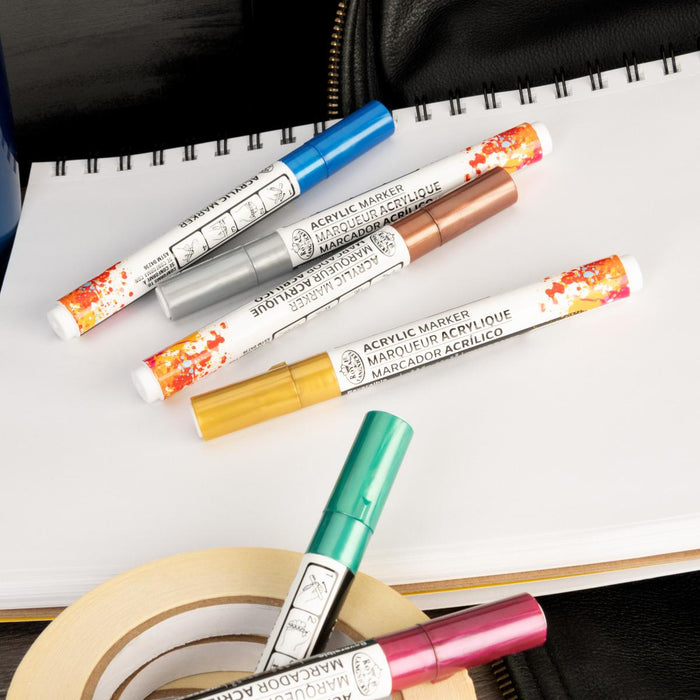 ARTIST MARKERS 6PCS. REPLACEABLE TIP METALLIC