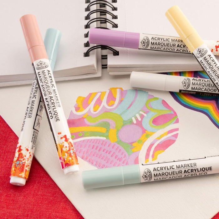 MARKERS 6PCS. REPLACEABLE TIPS PASTEL