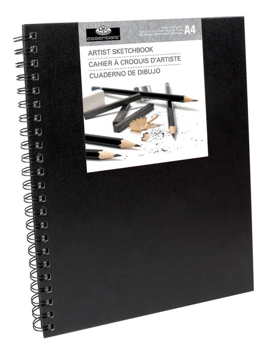 A4 SPIRAL SKETCHBOOK WITH BLACK BINDINGS