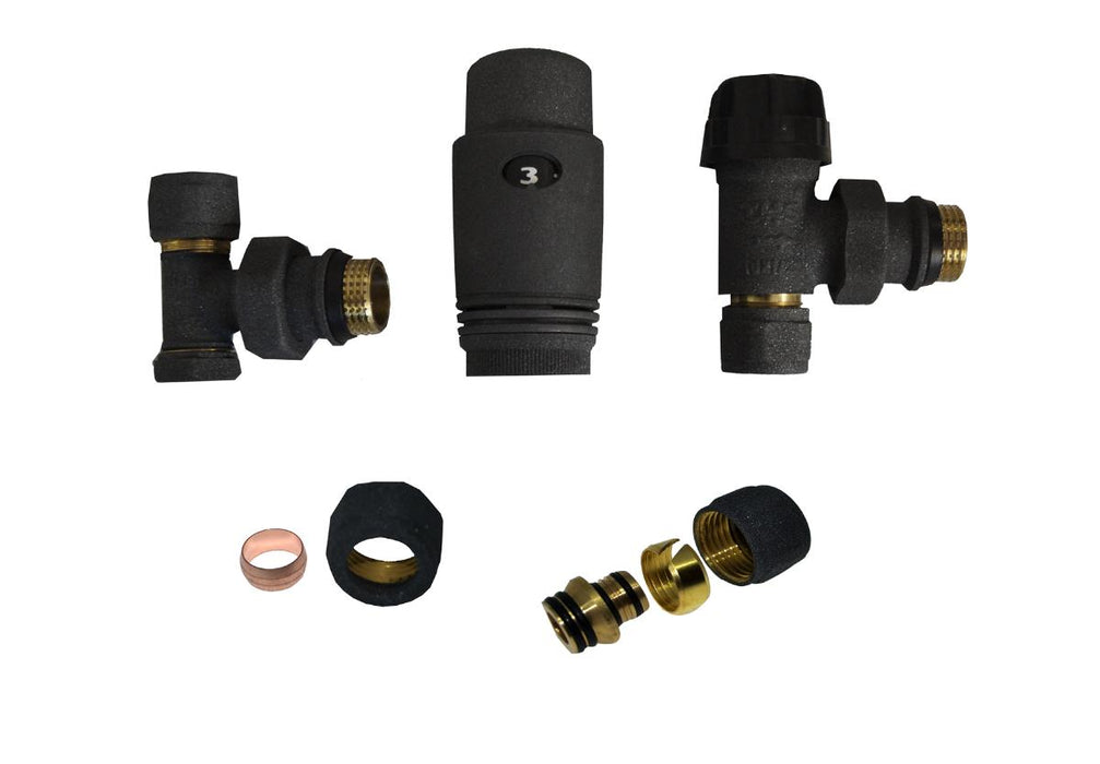 SET CAYMAN-5 BLACK ANGLE 1/2''X F16 AND F1