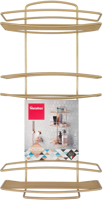 RECTANGULAR SHELF 3 LEVELS ONDA BRASS