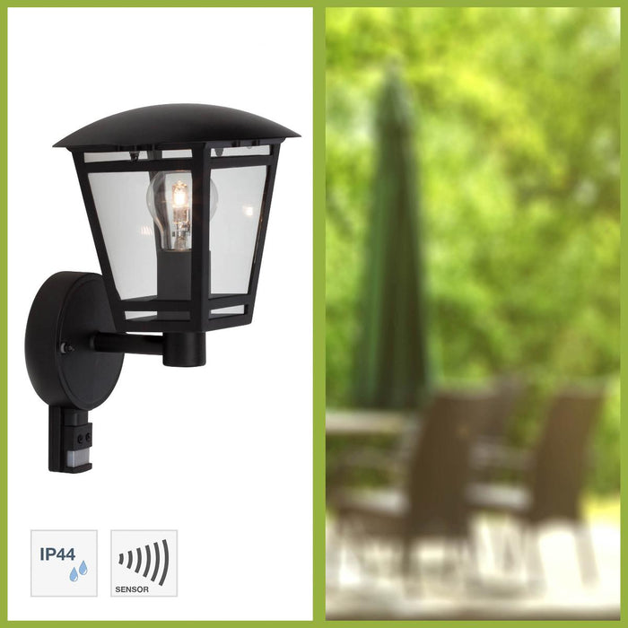 OUTDOOR WALL LIGHT RILEY WITH SENSOR 1XE27 IP44