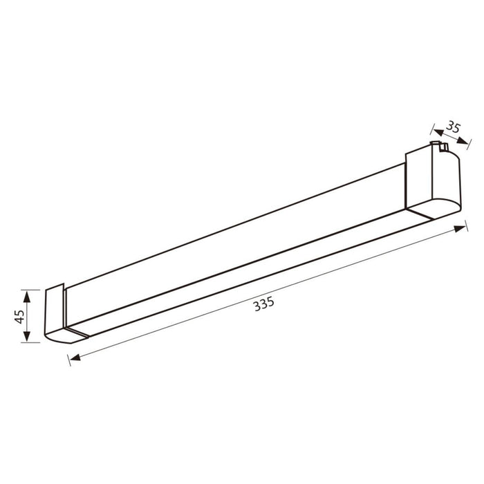 LED LINEAR FIXTURE 20W 3CCT 1330LM FOR RAIL MOUNTING BLACK VIVALUX DRAX