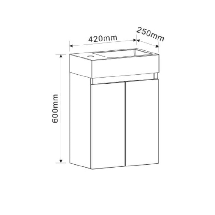 COMPACT BATHROOM BASE CABINET 42CM WHITE