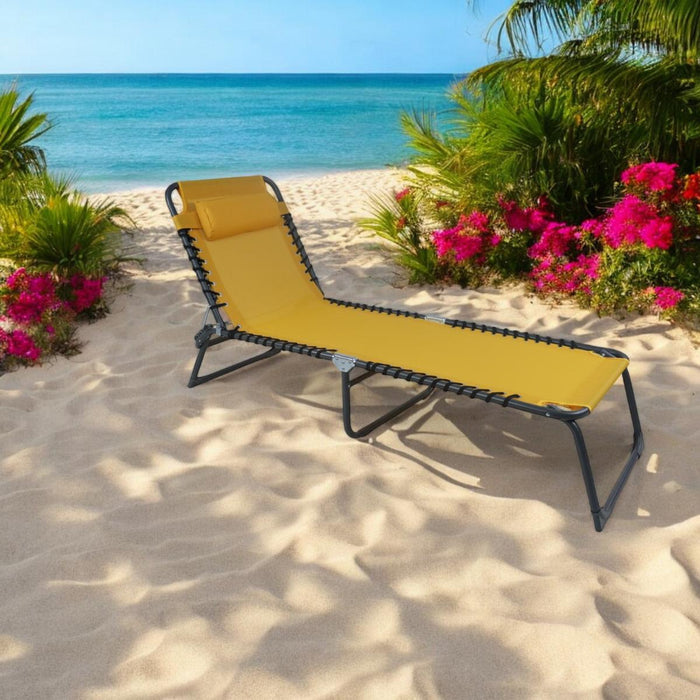 CHAIR CAMPING 189X60CM YELLOW HOME B
