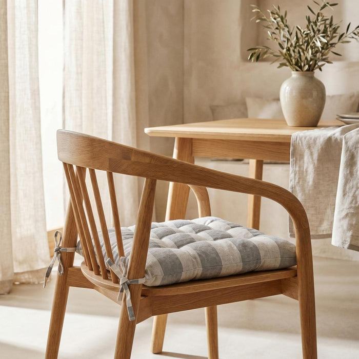 CHAIR CUSHION 40X40 STRIPES GREY