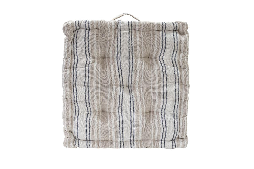FLOOR CUSHION 40X40X8 STRIPE BLUE