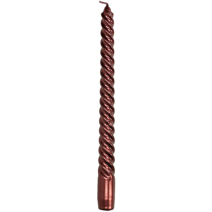 TWISTED CANDLE BURGUNDY 26X3X8CM