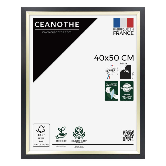 FRAME 40X50 ACTUAL WOOD BLACK