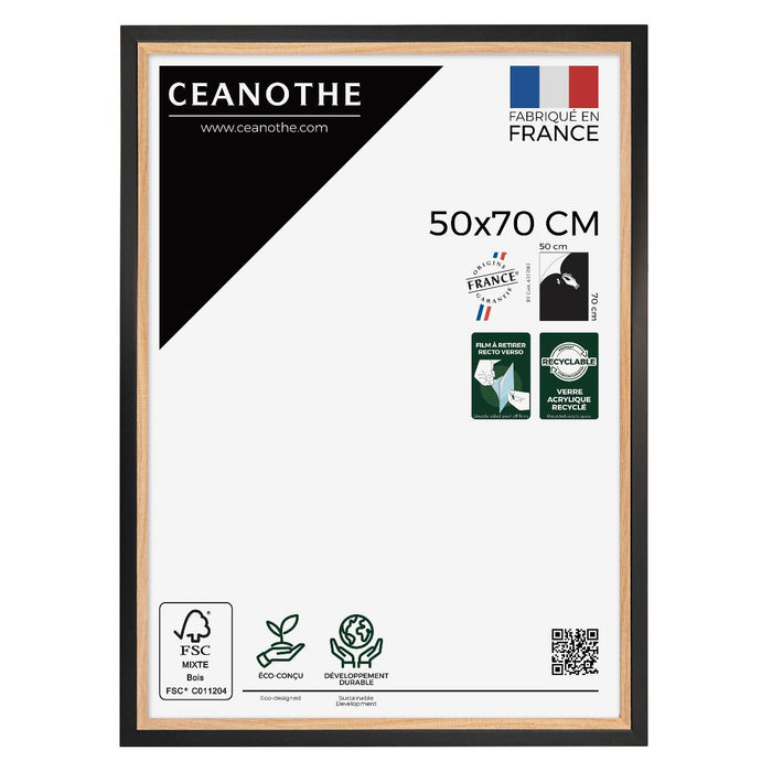 FRAME 50X70 ACTUAL WOOD BLACK