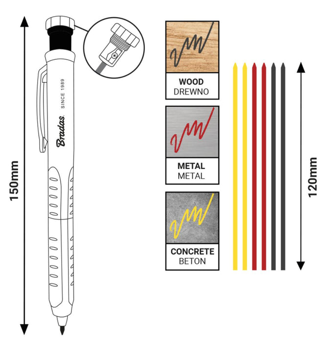 CONSTRUCTION AUTOMATIC PENCIL + FILLERS