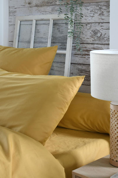 FITTED SHEET 160/200 ELYSEE MUSTARD