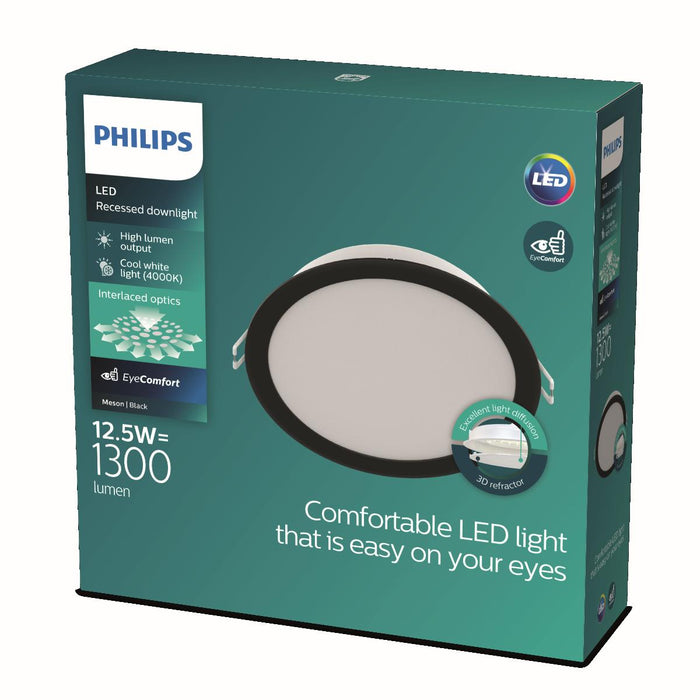 LED PANEL 12.5W 4000K 1300LM ROUND BLACK PHILIPS