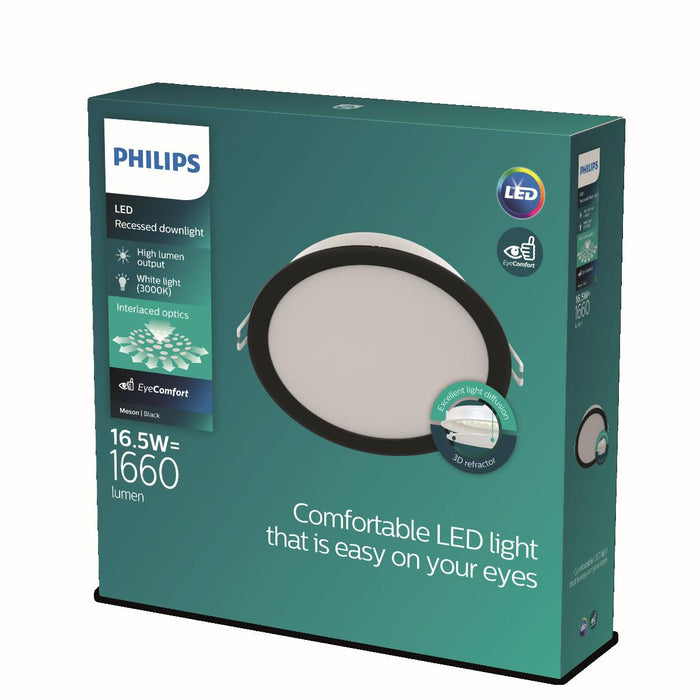 LED PANEL PHILIPS 16.5W 3000K ROUND BLACK