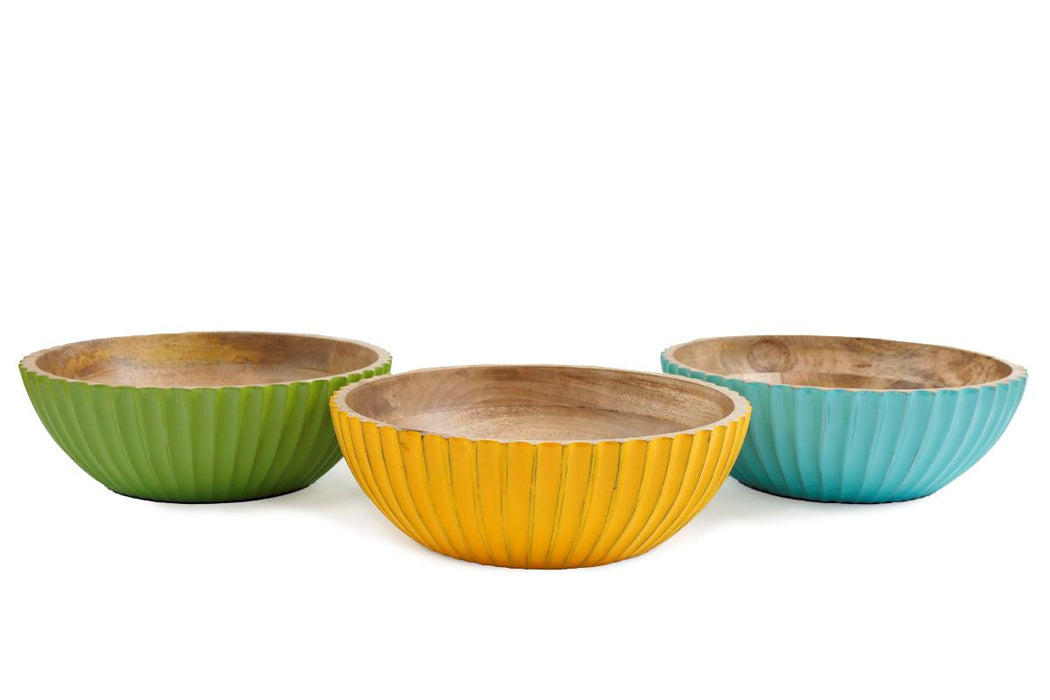 BOWL 30X10 CM PALM TREES RELIEF