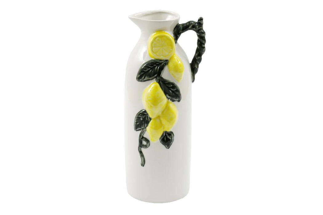 VASE WITH HANDLE 30.5 CM LEMONS RELIEF