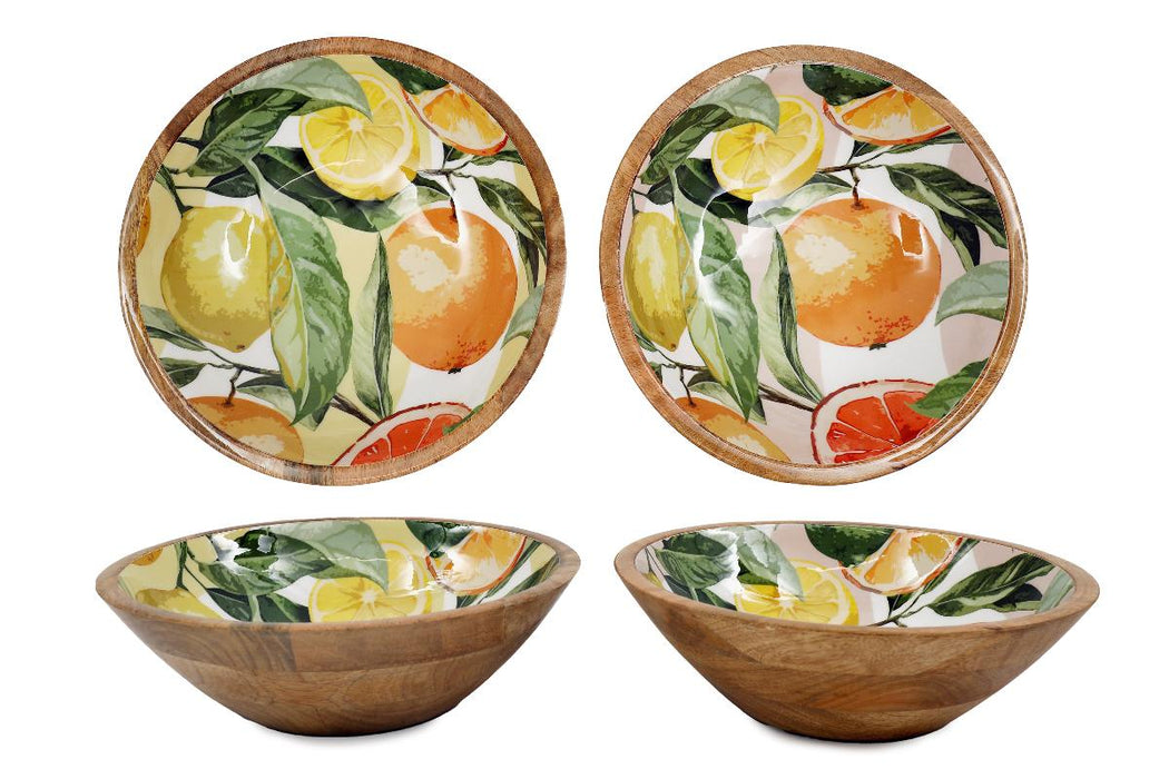 BOWL 25 CM ENAMELLED CITRUS
