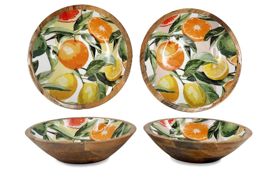 BOWL 30 CM ENAMELLED CITRUS