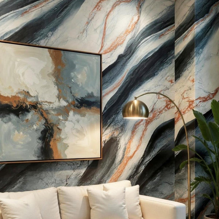 SELF-ADHESIVE WALLPAPER MARBLE 120X280 BLUE