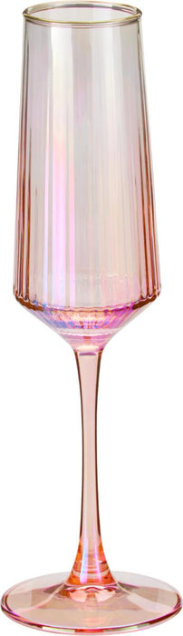 CHAMPAGNE GLASS 215ML PINK GLASS