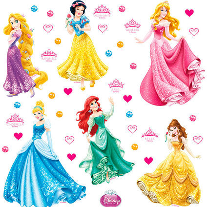 DISNEY STICKER 30X30 CM./1 PIECE PRINCESS