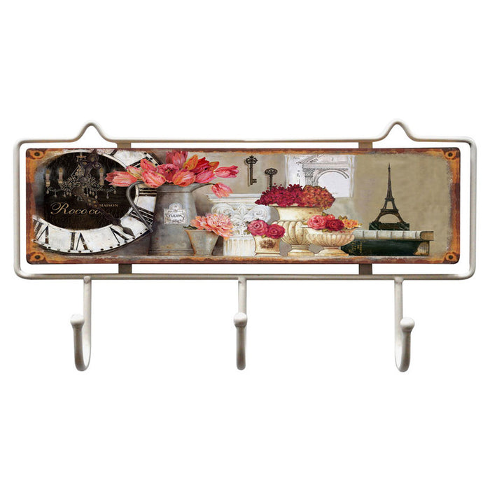 DECORATIVE HANGER 3 HOOKS WHITE PARIS