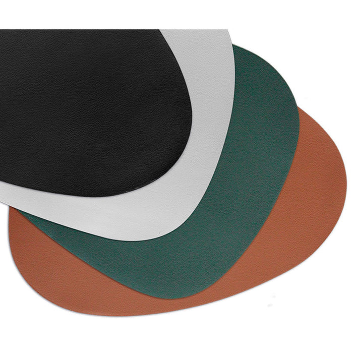 WHITE LEATHER TABLE MAT